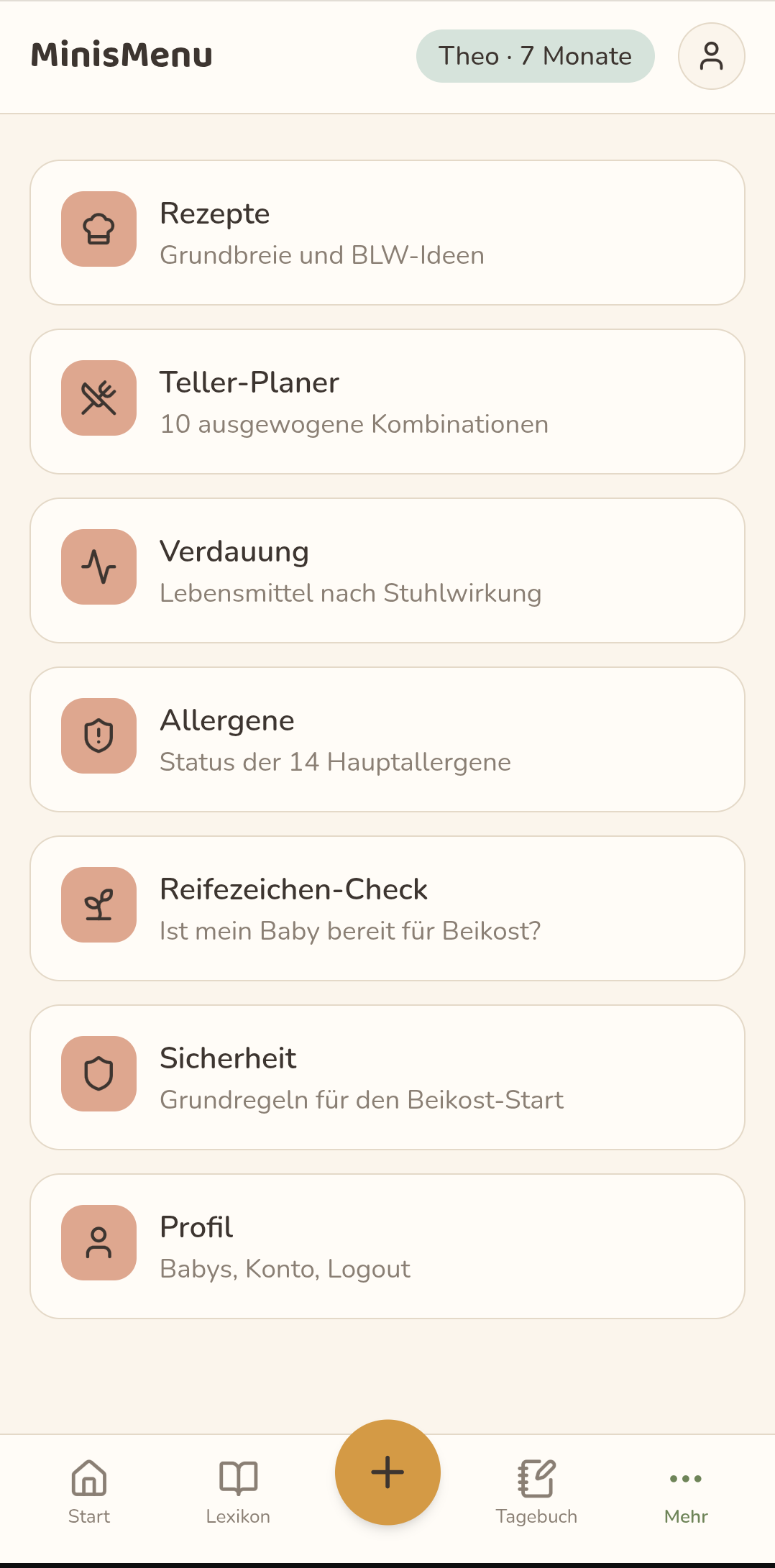 Mehr-Übersicht mit allen weiteren Werkzeugen